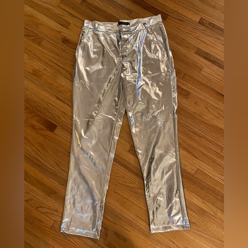 Mens Nightclub Metallic silver Pants